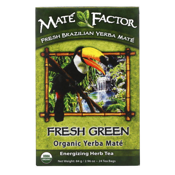 Mate Factor, Yerba Mate orgánica, Verde fresco, 24 bolsas de té, 2.96 oz (84 g)