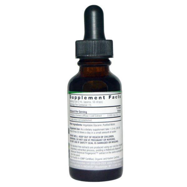 Nature's Answer, Damiana, Libre de Alcohol, 2.000 mg, 1 fl oz (30 ml) - Imagen 2