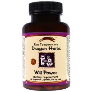 Dragon Herbs, Will Power, 500 mg, 100 cápsulas vegetarianas