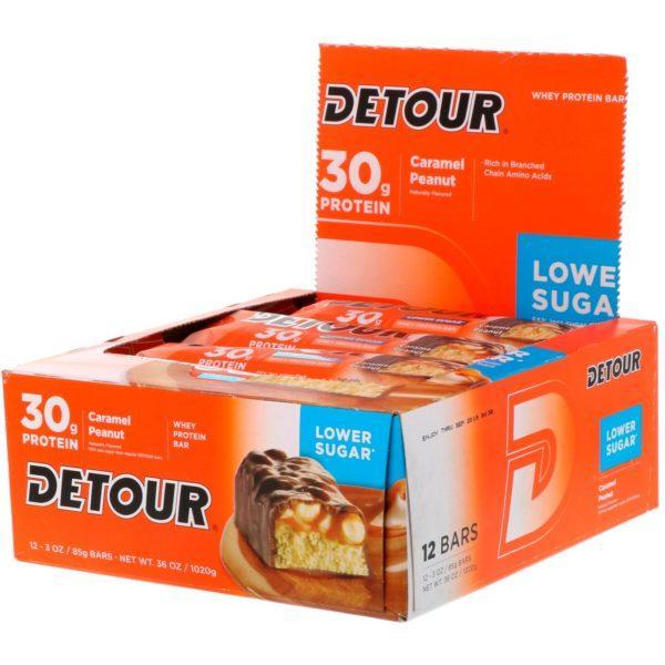 Detour, Whey Protein Bar, Caramel Peanut, 12 Bars, 3 oz (85 g) Each