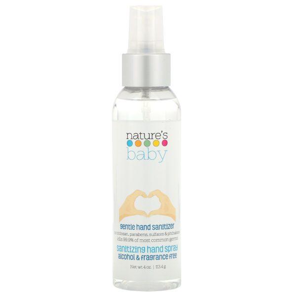 Nature's Baby Organics, Desinfectante suave para manos, Sin alcohol, 113,4 g (4 oz)