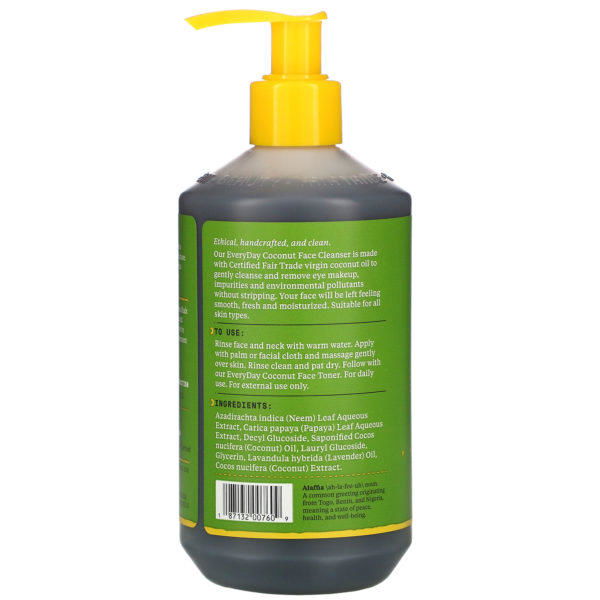 Alaffia, Everyday Coconut, Agente de limpieza facial, 354 ml (12 oz líq.) - Imagen 2