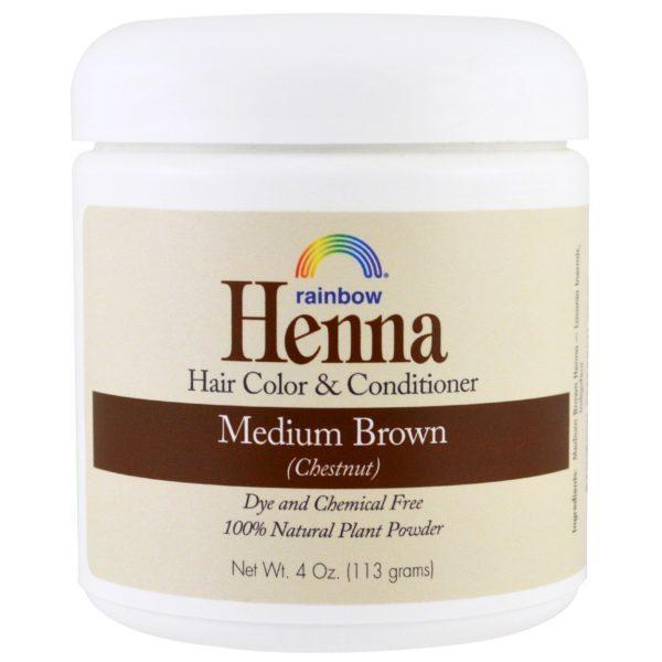 Rainbow Research, Henna, Acondicionador y color 100% botánico, Castaño medio persa (castaño), 4 oz (113 g)