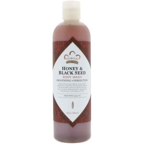 Nubian Heritage, Jabón corporal, Miel & Comino Negro, 13 fl oz (384 ml)
