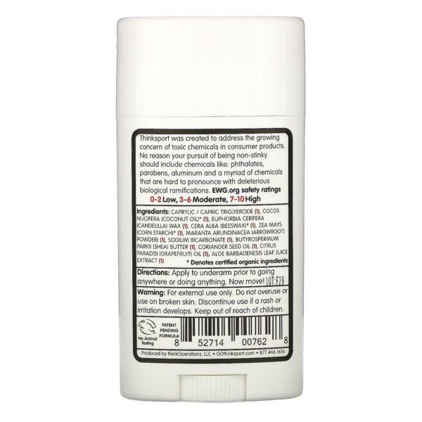 Think, Thinksport, desodorante natural, aloe y flores de té, 2,9 oz (85,8 ml) - Imagen 2