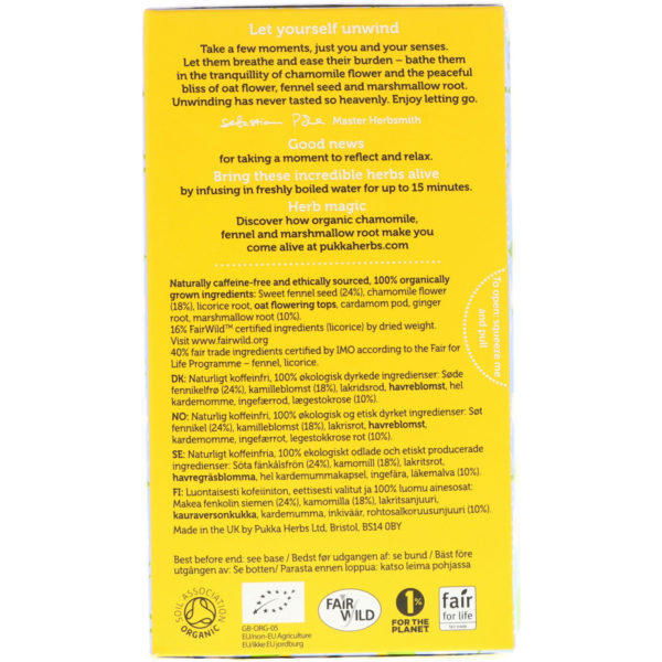 Pukka Herbs, Relajante, Sin cafeína, 20 bolsitas de té de hierbas, 1.41 oz (40 g) - Imagen 2