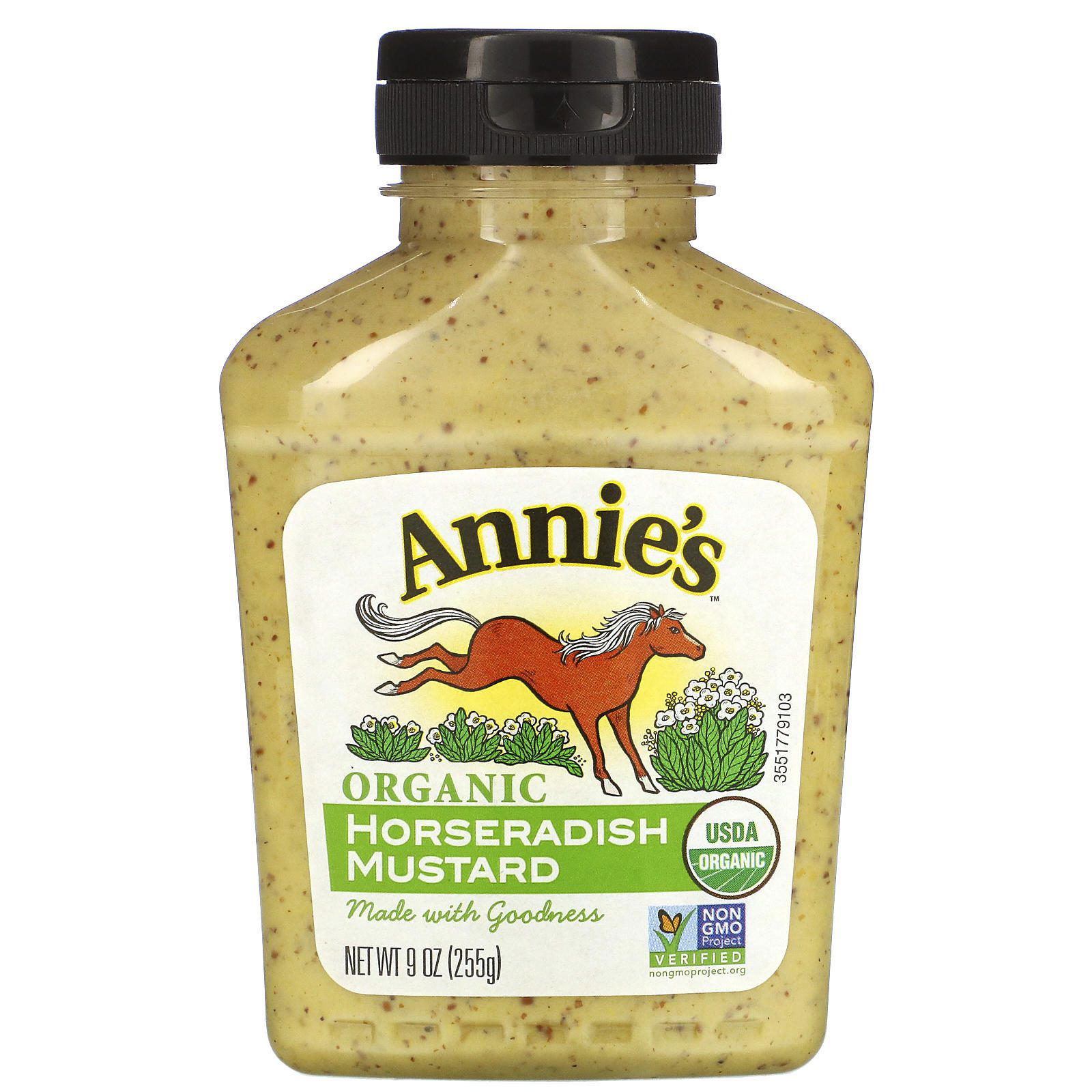 Annie's Naturals, Orgánico, Mostaza de Rábano Picante, 9 oz (255 g)