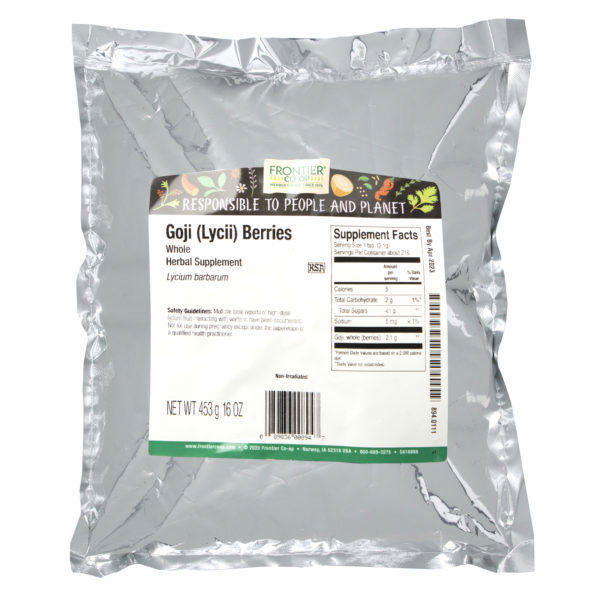 Frontier Natural Products, Bayas Goji (Lycii) Enteras, 16 oz (453 g) - Imagen 2