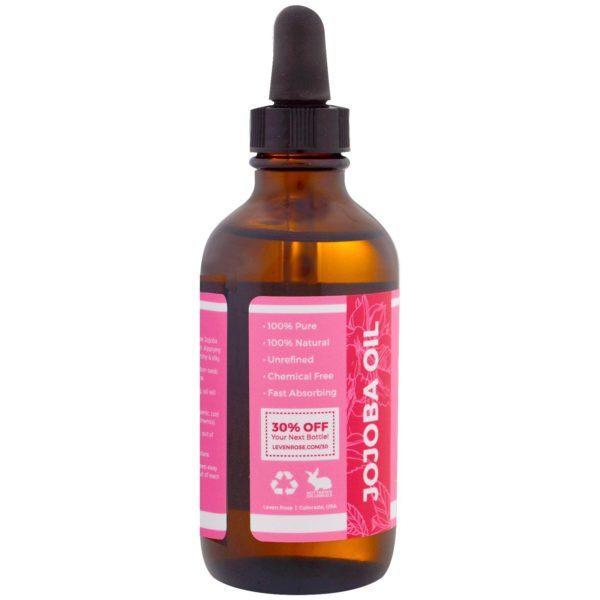 Leven Rose, Aceite de jojoba 100 % puro y orgánico, 4 oz (118 ml) - Imagen 3