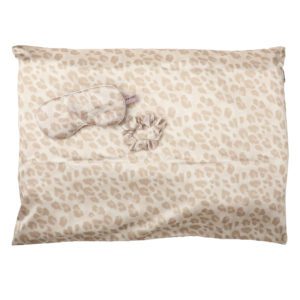 Kitsch, Set de satén para dormir, Leopardo, Set de 3 piezas