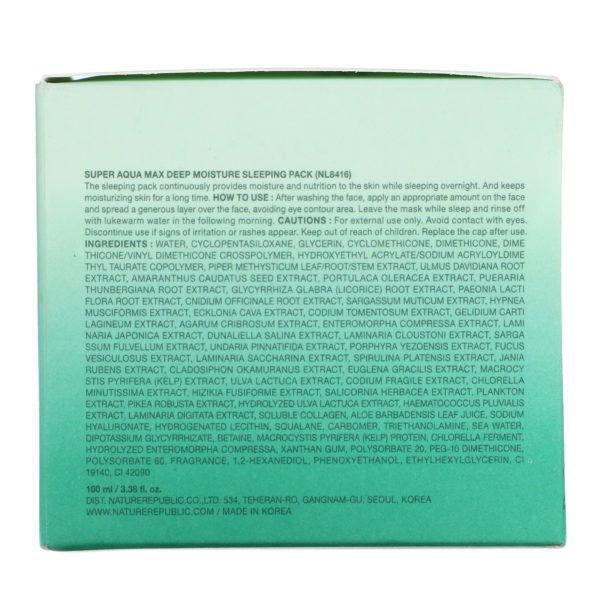 Nature Republic,  Super Aqua Max, Deep Moisture Sleeping Pack, 3.38 fl oz (100 ml) - Imagen 3