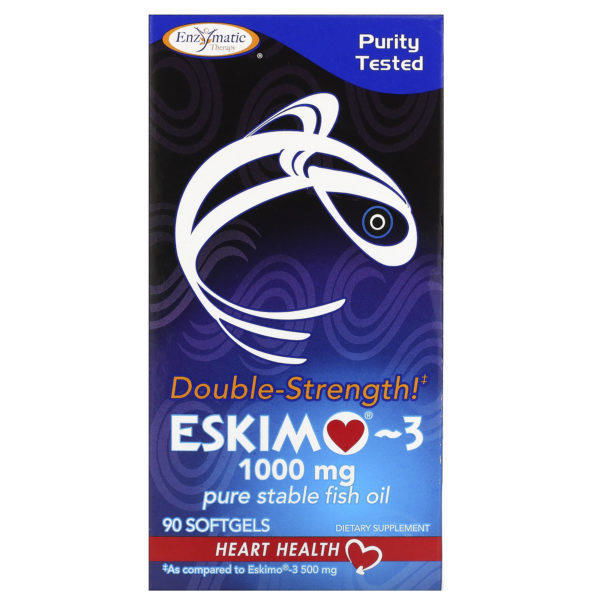 Enzymatic Therapy, Eskimo-3, Doble Potencia, 1000 mg, 90 Cápsulas de Gel Suave