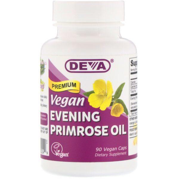 Deva, Aceite orgánico de onagra vespertina, Vegano, 90 cápsulas veganas