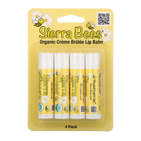 Sierra Bees, Bálsamos labiales orgánicos, Crema quemada, paquete de 4, 0.15 oz (4.25 g) cada uno. - Imagen 2
