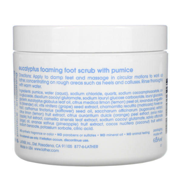 Lather, Eucalyptus Foaming Foot Scrub with Pumice, 4 oz (113 g) - Imagen 2