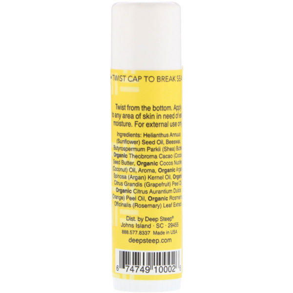Deep Steep, Moisture Stick Body Balm, Grapefruit Bergamot, .5 oz (15 g) - Imagen 2