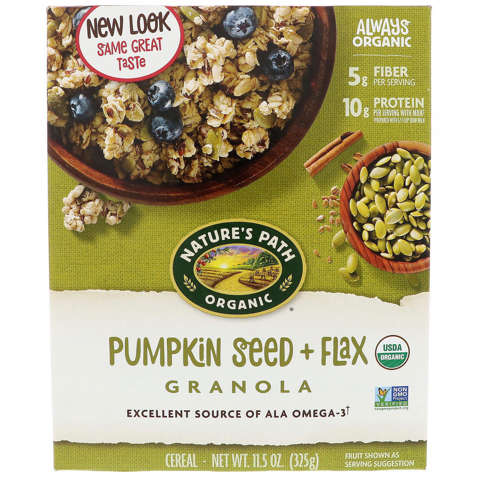 Nature's Path, Cereal orgánico de semilla de calabaza + Granola de linaza, 11.5 oz (325 g)