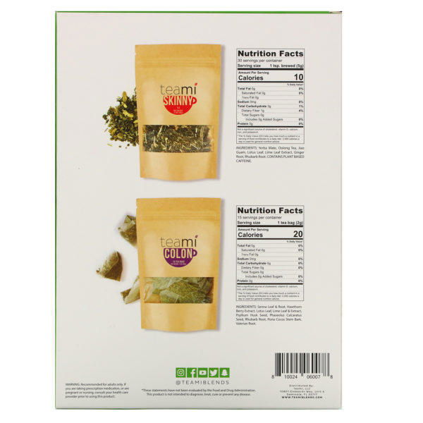 Teami, 30 Day Detox, Skinny Tea Blend + Colon Tea Blend, 1 Kit - Imagen 2
