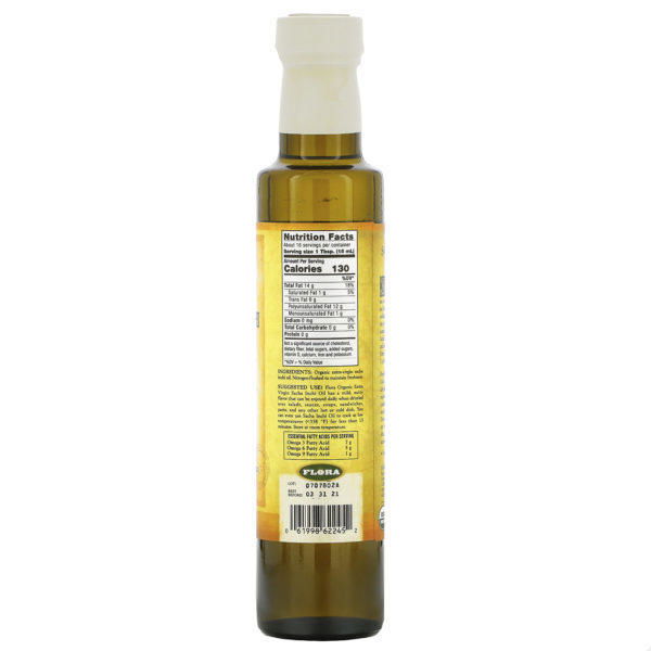 Flora, Aceite orgánico ultra virgen, 8.5 oz (250 ml) - Imagen 2