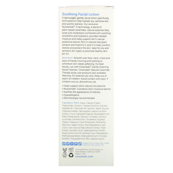 Ceramedx, Soothing Facial Lotion, Fragrance Free, 4 fl oz (118 ml) - Imagen 3