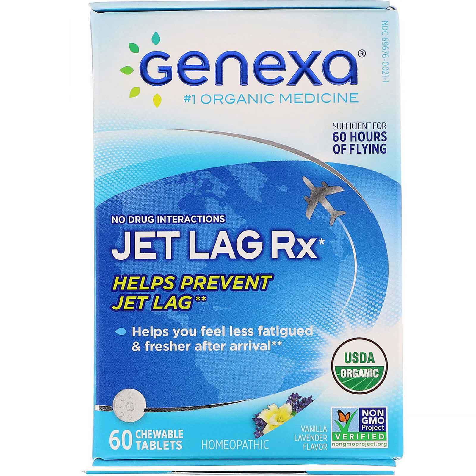 Genexa, Jet Lag Rx, Sabor a lavanda vainilla, 60 tabletas masticables
