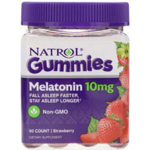 Natrol, Gomitas, melatonina, fresa, 10 mg, 90 unidades