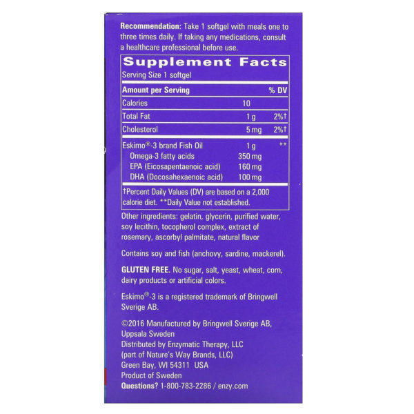 Enzymatic Therapy, Eskimo-3, Doble Potencia, 1000 mg, 90 Cápsulas de Gel Suave - Imagen 2