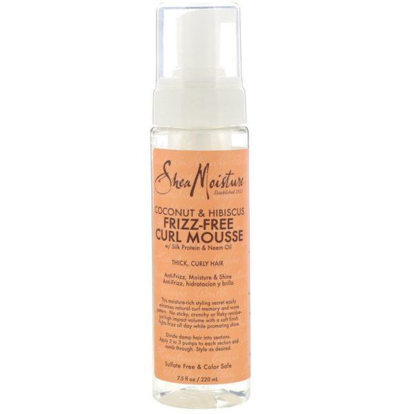 SheaMoisture, Coco e hibisco, Mousse para rizos sin frizz, 220 ml (7,5 oz líq.)