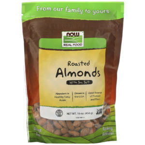 Now Foods, Real Food, Almendras Tostadas, con la sal del mar, 16 oz (454 g)