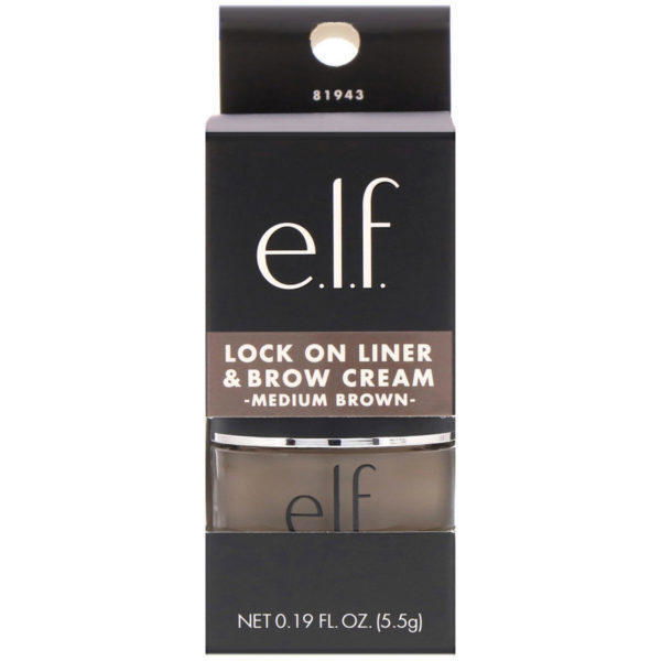 E.L.F., Crema y delineador para cejas, se fija, Marrón mediano, 0,19 oz (5,5 g) - Imagen 2