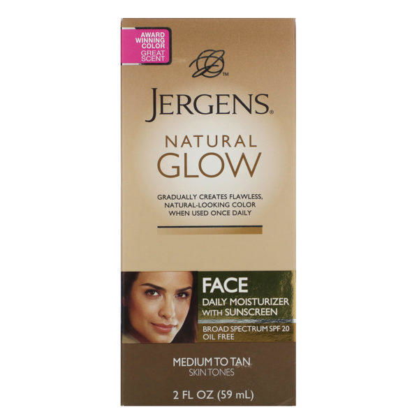 Jergens, Natural Glow, Crema humectante diaria para el rostro, FPS 20, medio a bronceado, 59 ml (2 oz. líq.) - Imagen 2