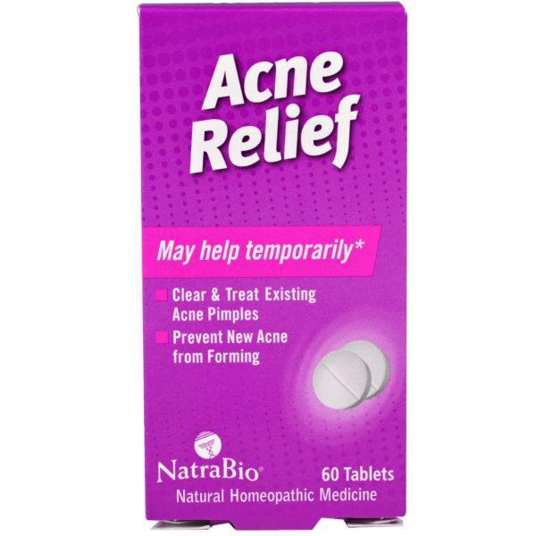 NatraBio, Acne Relief, 60 tabletas