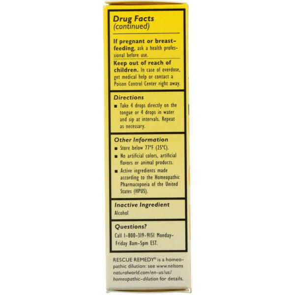 Bach, Original Flower Remedies, Rescue Remedy, Natural Stress Relief, 0.7 fl oz (20 ml) - Imagen 3