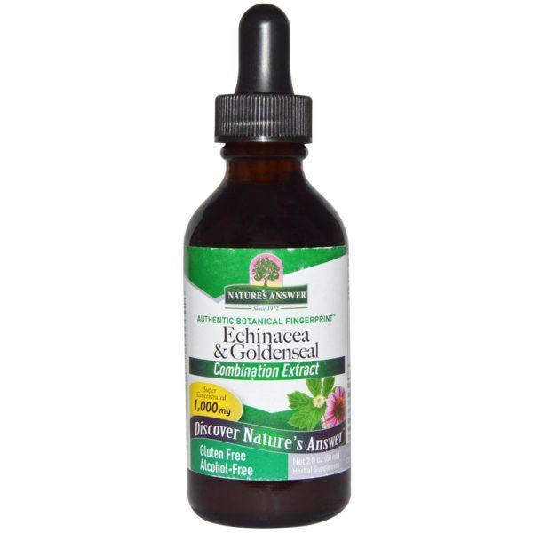 Nature's Answer, Echinacea y Sello de Oro, Sin Alcohol, 1,000 mg, 2 fl oz (60 ml)