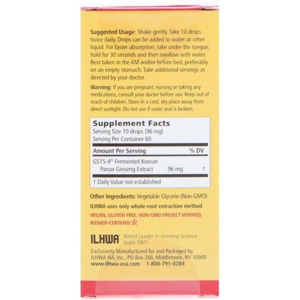 Ilhwa, Ginseng, Elixir, Enzyme Fermented, 1.0 fl oz (30 ml) - Imagen 2