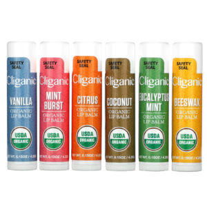 Cliganic, Organic Lip Balm Set, 6 Pack, 0.15 fl oz (4.25 ml) Each