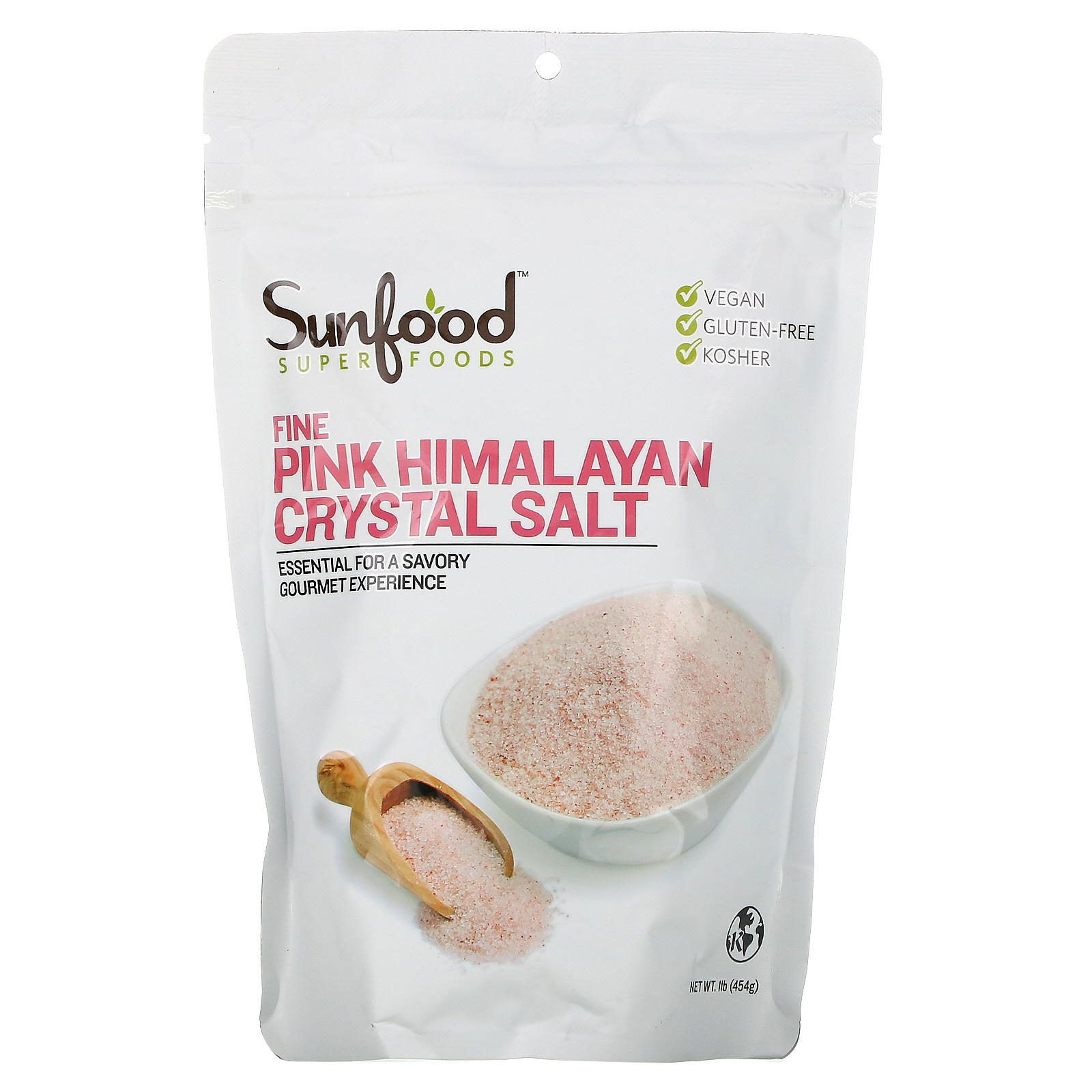 Sunfood, Sal fina de cristal del Himalaya, 454 g (1 lb)
