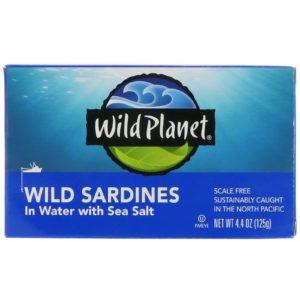 Wild Planet, Sardinas silvestres en agua con sal de mar, 4.4 oz (125 g)