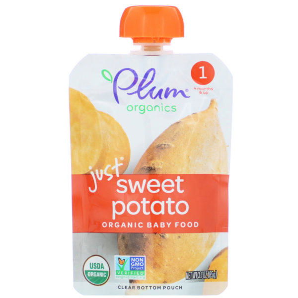 Plum Organics, Alimentos orgánicos para bebés, etapa 1, simplemente patata dulce, 3 oz (85 g)