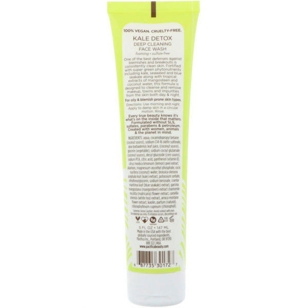 Pacifica, Kale Detox Deep Cleansing Face Wash, 5 fl oz (147 ml) - Imagen 2