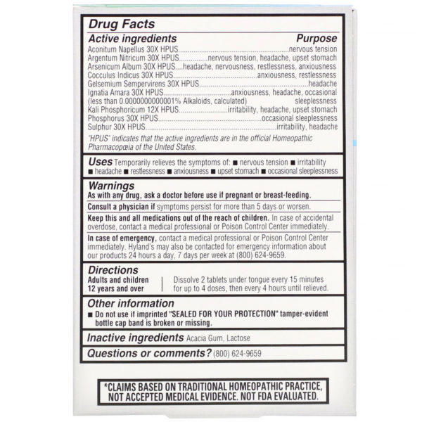 Hyland's, Young Adult, Serene, 194 mg, 50 Quick-Dissolving Tablets - Imagen 2