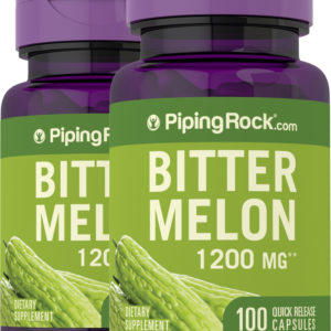 Melón amargo / momordita , 1200 mg, 100 Cápsulas de liberación rápida, 2  Botellas/Frascos