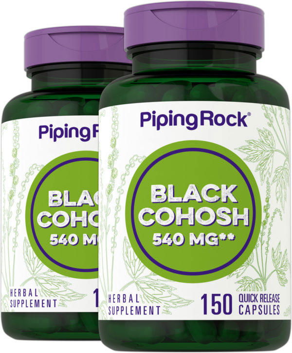 Cimicifuga negra , 540 mg, 150 Cápsulas de liberación rápida, 2  Botellas/Frascos