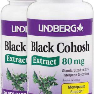 Black Cohosh Standardized, 80 mg, 90 Cápsulas vegetarianas, 2 Botellas/Frascos