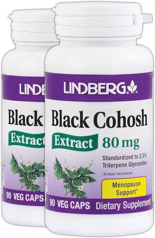 Black Cohosh Standardized, 80 mg, 90 Cápsulas vegetarianas, 2  Botellas/Frascos