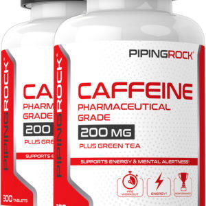 Cafeína con té verde, 200 mg, 300 Tabletas, 2  Botellas/Frascos
