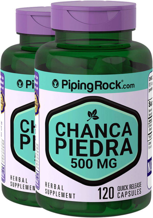 Chanca piedra (Phyllanthus niruri), 500 mg, 120 Cápsulas de liberación rápida, 2  Botellas/Frascos