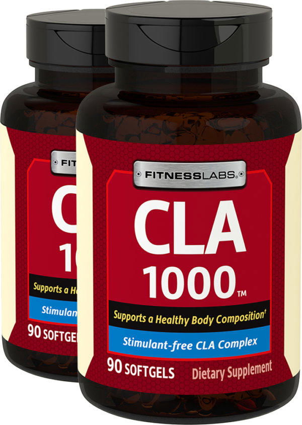 CLA, 1000 mg, 90 Perlas, 2  Botellas/Frascos