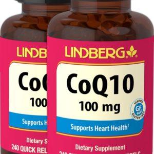 CoQ10, 100 mg, 240 Cápsulas blandas de liberación rápida, 2  Botellas/Frascos