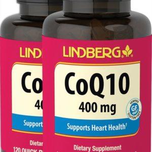 CoQ10, 400 mg, 120 Cápsulas blandas de liberación rápida, 2  Botellas/Frascos